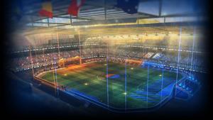 Experience the thrills of Rocket League in this exhilarating stadium. rocket league wallpaper