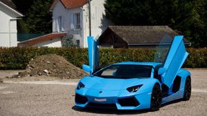 Experience the ultimate thrill of driving a sky blue Lamborghini Aventador lamborghini wallpaper