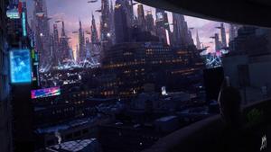 Explore the cyber-future: A Look at the Towers and High-Tech of Cyberpunk cyberpunk wallpaper