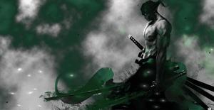 Explore the Power of Dark Zoro and Green Smoke zoro wallpaper