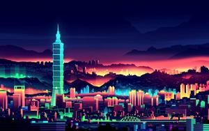 Explore the vibrant and technological nightlife of a cyberpunk city. cyberpunk wallpaper