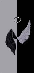 Fallen And Guardian Angel Black And White PFP black and white pfp wallpaper