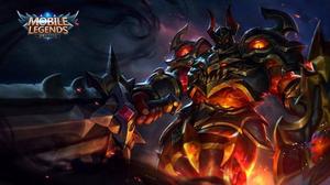 Fallen Tigreal With Mobile Legends Logo mobile legends logo wallpaper