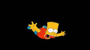 Falling Bart Simpson On Black Background bart simpson wallpaper