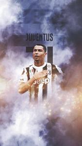 Famed Footballer Cristiano Ronaldo in Juventus Fan Art  Wallpaper