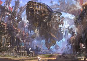 Fantasy Steampunk World  Wallpaper