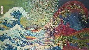 • Feel the Abstract Flow | Trippy Wave of Kanagawa trippy wallpaper
