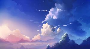 Feel the calmness of a tranquil blue sky. blue aesthetic wallpaper