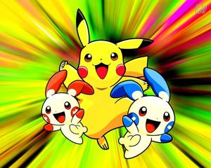 Feel the Love of the Pikachu Family! pokemon wallpaper