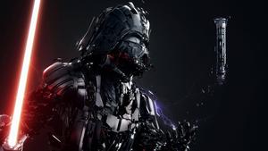 "Feel the power of the Dark Side with Darth Vader"  Wallpaper