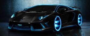 Feel The Power of the Lamborghini Aventador in This Stunning TRON Theme Design lamborghini wallpaper