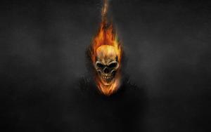 Fierce Flaming Skull Artwork - Depicting the Dark Devil dark devil wallpaper