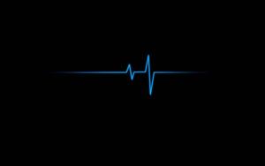 Find your inner rhythm with Black and Light Blue Heartbeat black wallpaper