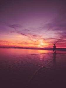 Fishing into the Sunset fishing wallpaper
