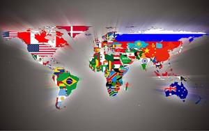 Flags of the World Illuminating a World Map world map wallpaper