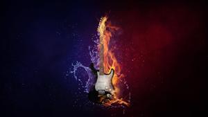 Flaming Guitar Chromebook Background chromebook wallpaper