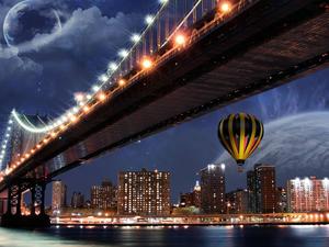 Fly over the bridge! Wallpaper