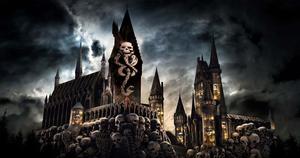 Fly over the Hogwarts grounds hogwarts wallpaper
