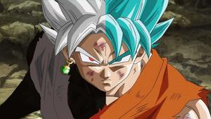 Flying with the Super Saiyan in the Universe goku black wallpaper