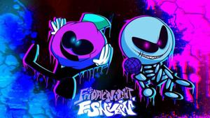 FNF Blue Pink Digital Art fnf wallpaper