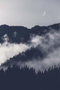 Foggy Mountain Ranges Phone Background phone wallpaper