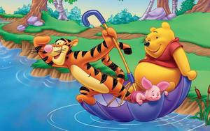 Friends Unite in the Rain with Winnie The Pooh winnie the pooh wallpaper
