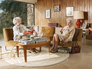 Funny Grannies Making Tea Background funny wallpaper