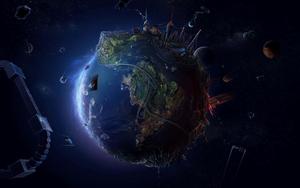 Futuristic Earth Digital Art Background earth wallpaper