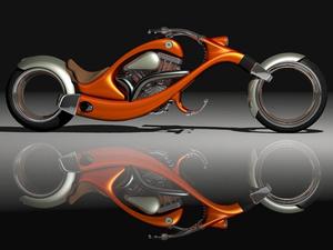 Futuristic Orange Motorcycle motorcycle wallpaper