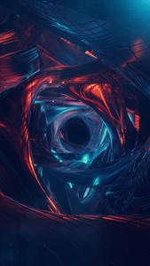 Futuristic Wormhole Concept Art with Android Symbols 4k android wallpaper