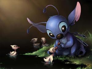 "Galactic Adventurer, Stitch in Action" Wallpaper