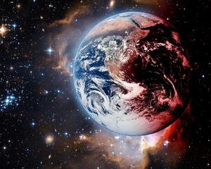 Galactic Blue And Red Earth Digital Art Background earth wallpaper