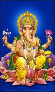 ganesha sitting on a lotus ganesh wallpaper