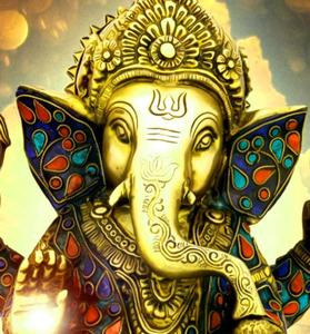 ganesha statue with a golden background ganesh wallpaper