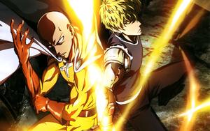 Genos protects Saitama, the One Punch Man one punch man wallpaper