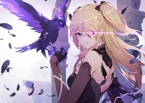 Genshin Impact Fischl With Night Raven genshin impact wallpaper