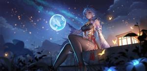 Genshin Impact Ganyu Under Moonlight genshin impact wallpaper