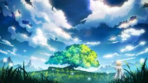 Genshin Impact Lumine In Landscape genshin impact wallpaper