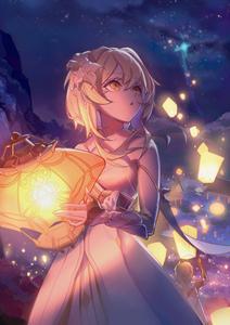 Genshin Impact Lumine With Lanterns genshin impact wallpaper