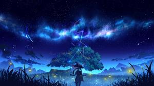 Genshin Impact Mona At Night genshin impact wallpaper