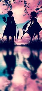 Genshin Impact Silhouette And Reflection genshin impact wallpaper