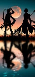 Genshin Impact Sunset Silhouette genshin impact wallpaper