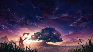Genshin Impact Tree Landscape genshin impact wallpaper