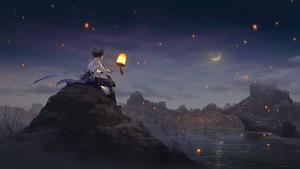 Genshin Impact Xiao With Lantern genshin impact wallpaper