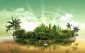 Get lost in the serene beauty of Fantasy Island Wallpaper