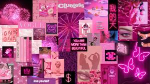 Get Ready for Work or Play with this Bright Pink Laptop  Wallpaper