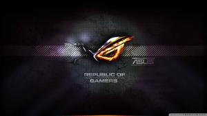 Get the Power You Need with Asus Flaming ROG Logo asus wallpaper