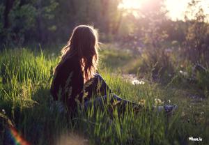 Girl Alone Field Wild Grass alone girl wallpaper
