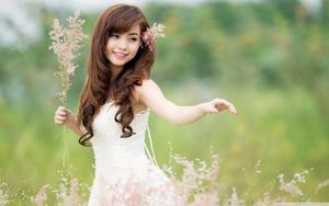 Girl Alone Flower Field alone girl wallpaper
