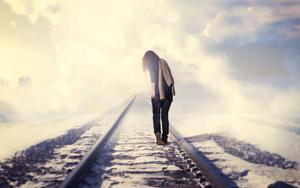 Girl Alone Train Tracks alone girl wallpaper
